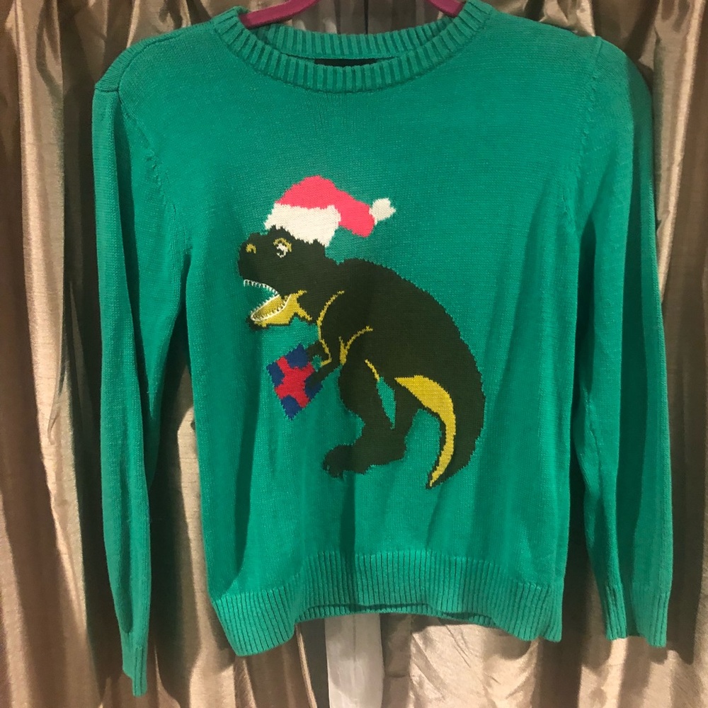 Cute trex “ugly sweater” won a contest in it!